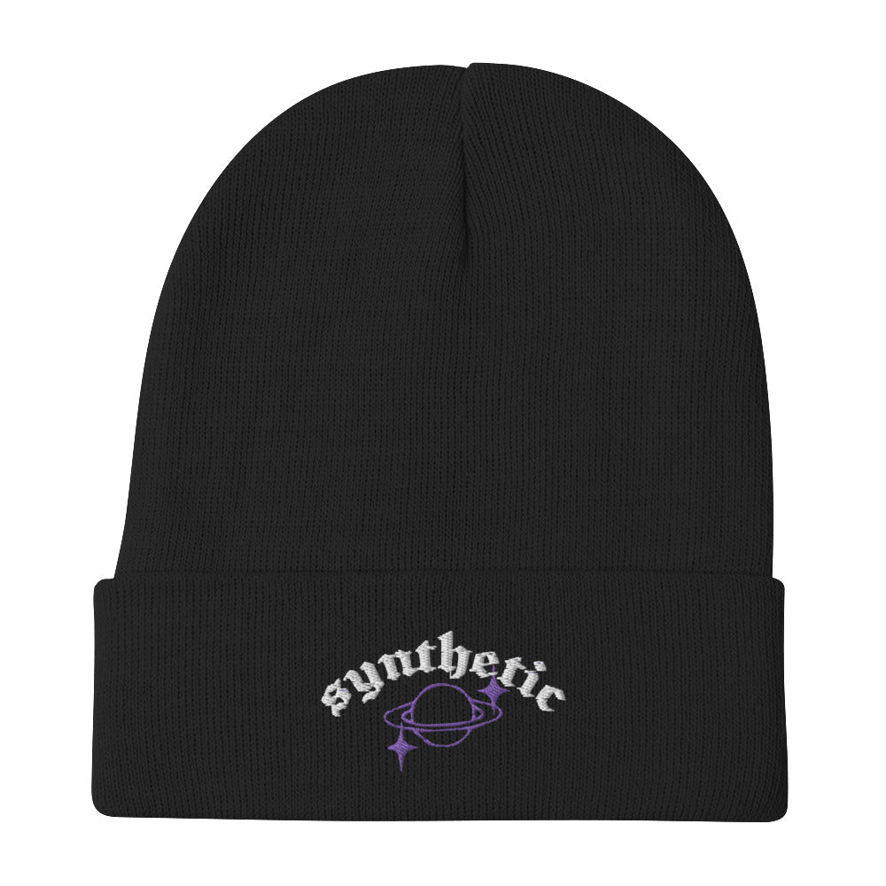 synthetic logo embroidered beanie